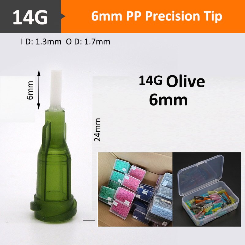 FLEXIBLE PP TIPS needles for adhesive dispensing syringe cartridges Luer lock nozzle
