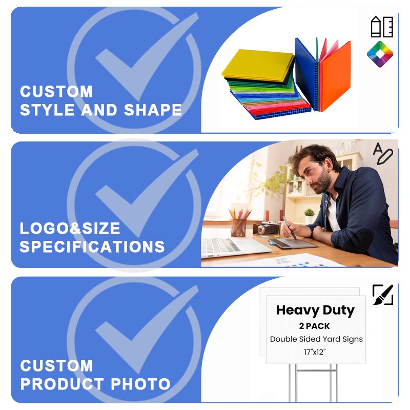 Custom Yard Signs Lawn Signs Or 2 Sides Pp Corrugated Sheet Printing Signs