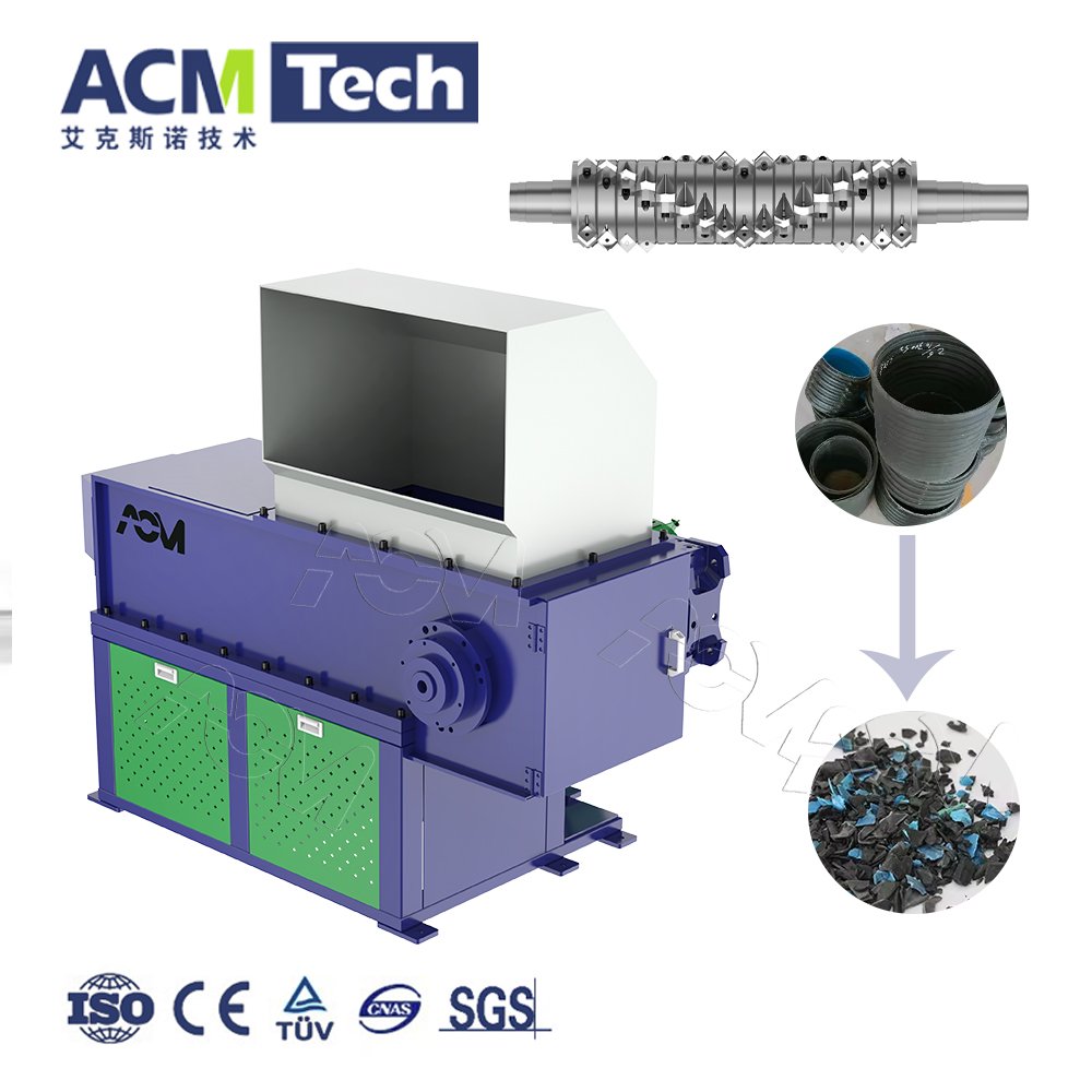 Single Shaft Shredder for Plastic Pallet Film Straw Bale Tire Metal Shaving Recycling Waste Plastic Wood Shredder Machine