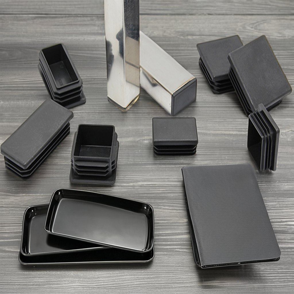 Customized PP Plastic End Caps and Plugs Rectangular Tube & Steel Pipe Fitting Cap for Extrusion Used in Various Applications