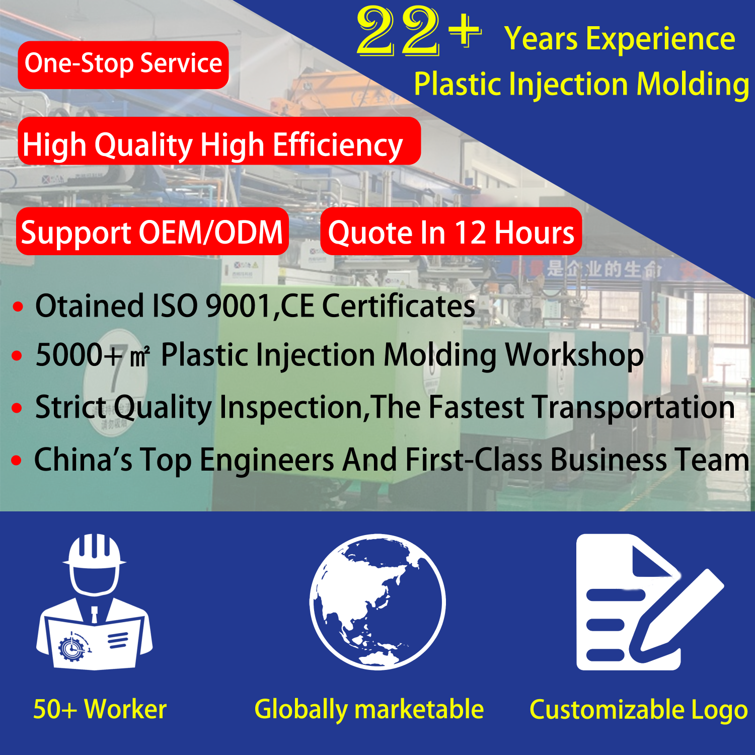 Manufacturer injection Moulded ABS PP PC PE Plastic Products Small injection mouldings Block Toy Making