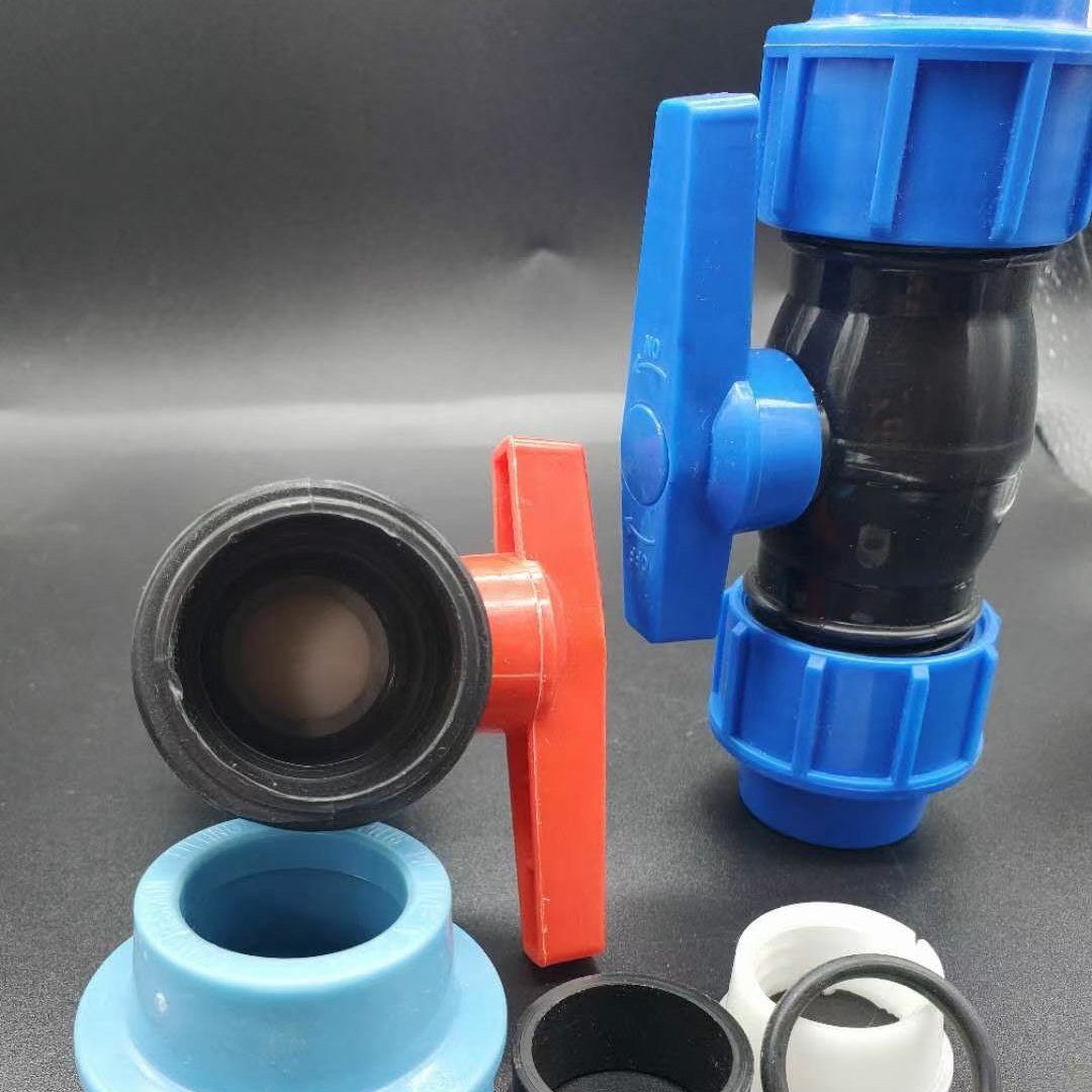 PP Compression Fitting True Union Compression Ball Valve