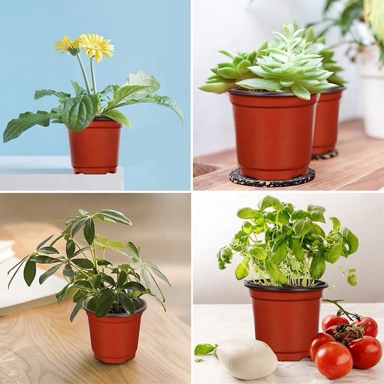 90 120 140 160 180mm pp Greenhouse Plant Nursery Double Color Plastic Flower Pot