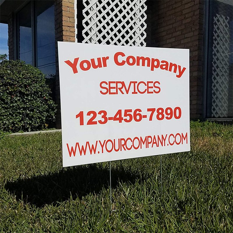 4mm outdoor 18x24 PP plastic lawn yard sign with H strand