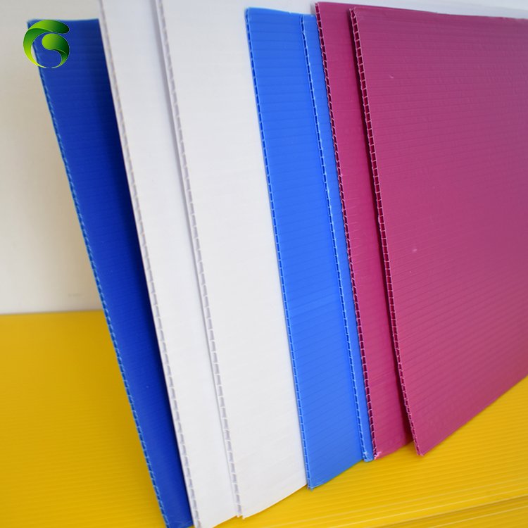 2 ply corrugated board 2mm and 2 colors pp corflute sheet