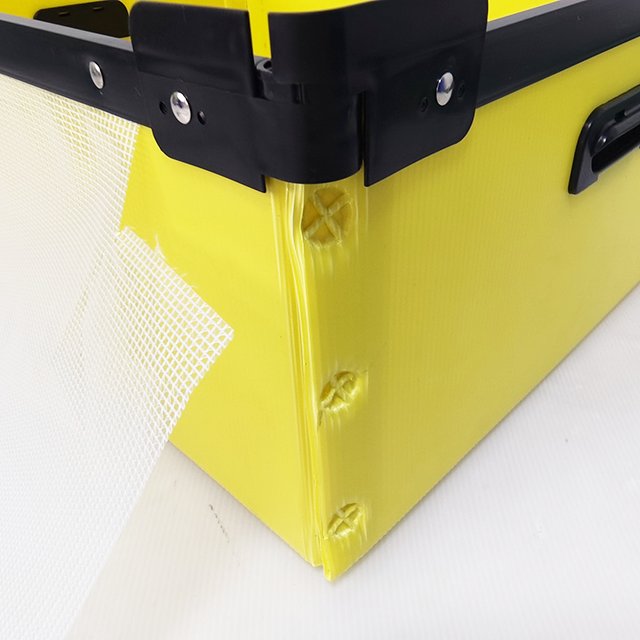 Customized Wholesale Folding PP Polypropylene Yellow Corrugated Plastic Mail Tote With Frame and Dust Cover