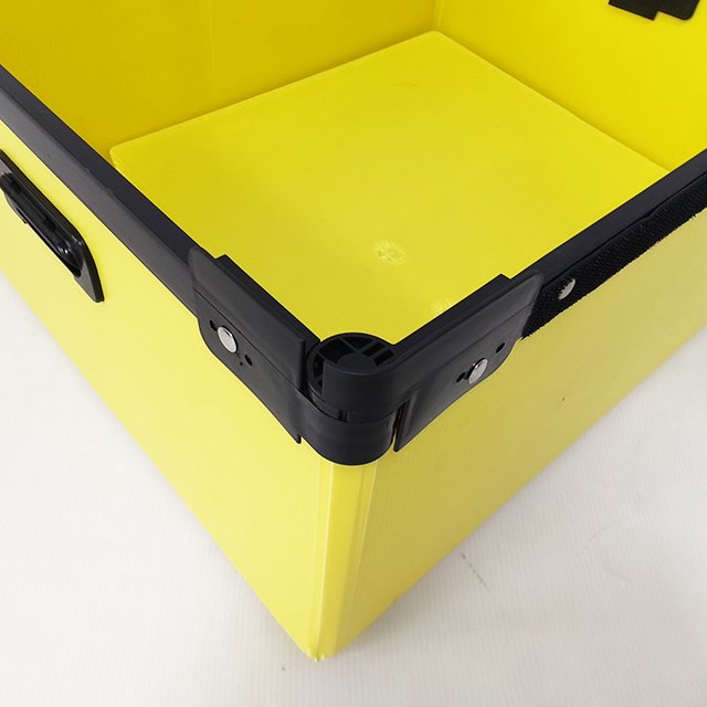 Customized Wholesale Folding PP Polypropylene Yellow Corrugated Plastic Mail Tote With Frame and Dust Cover