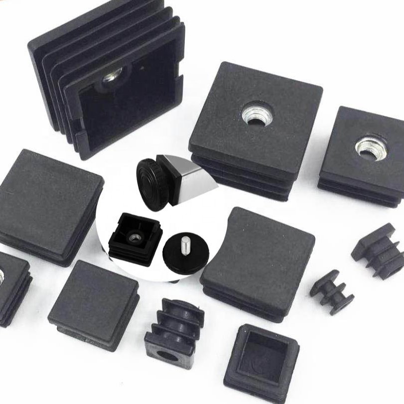 M6 M8 Furniture PP PE Plastic Pipe end cap Screw Nut Tube Plug Caster Wheel Square Threaded Tube inserts for metal Tube