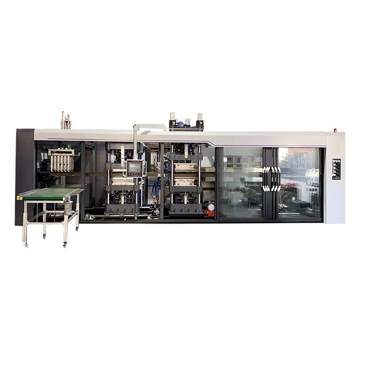 Sulide Full automatic 3 Stations Or Multi Stations Forming Cutting Punching Stacking Plastic Thermoforming Machine for tray/lid/box