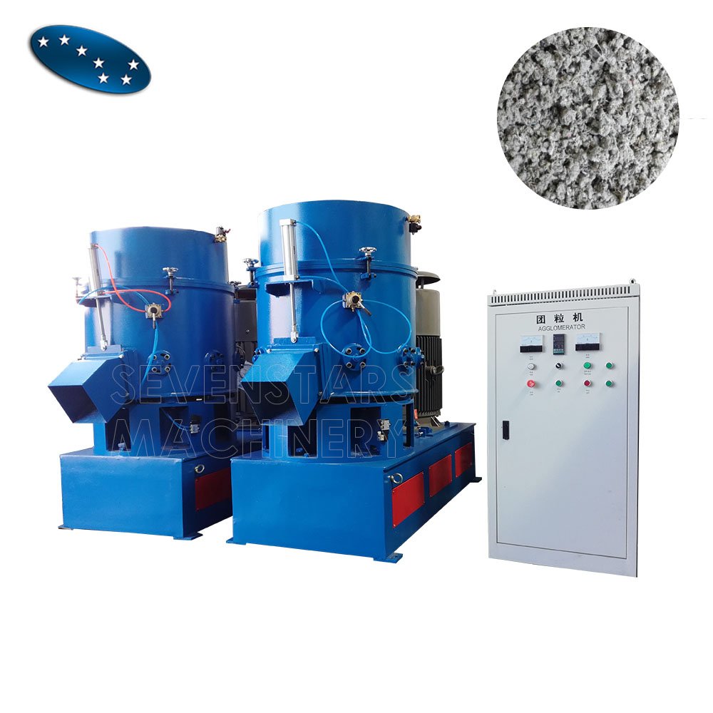 200L PP PE Plastic Film Pelletizer film agglomeration for PET fiber agglomerator plastic densifier