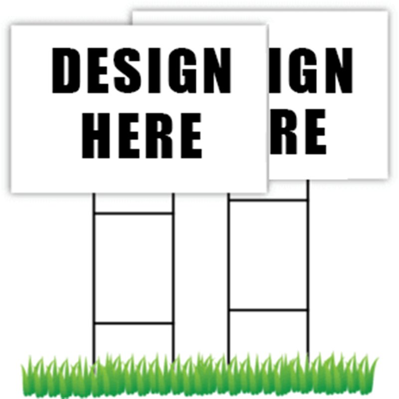UV Protection Outdoor PP Polypropylene Die Cut Printing Signboard with H stakes