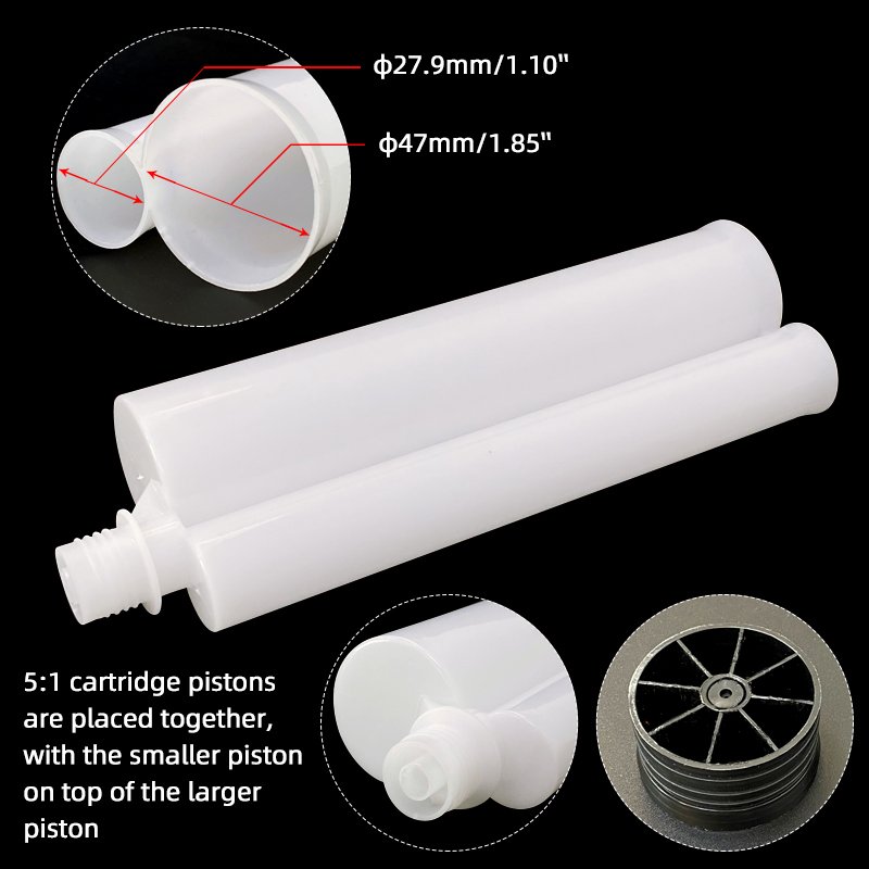 5:1 360ml empty silicone cartridge Epoxy Resin Adhesive Anchorage Glue plastic two-component ab glue cartridge