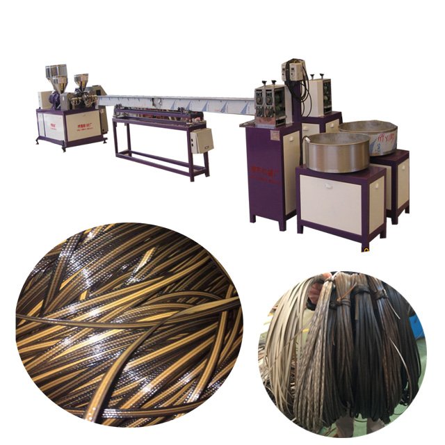 PE PP Artificial Plastic Rattan Making Machine Three-color Rattan Extrusion line