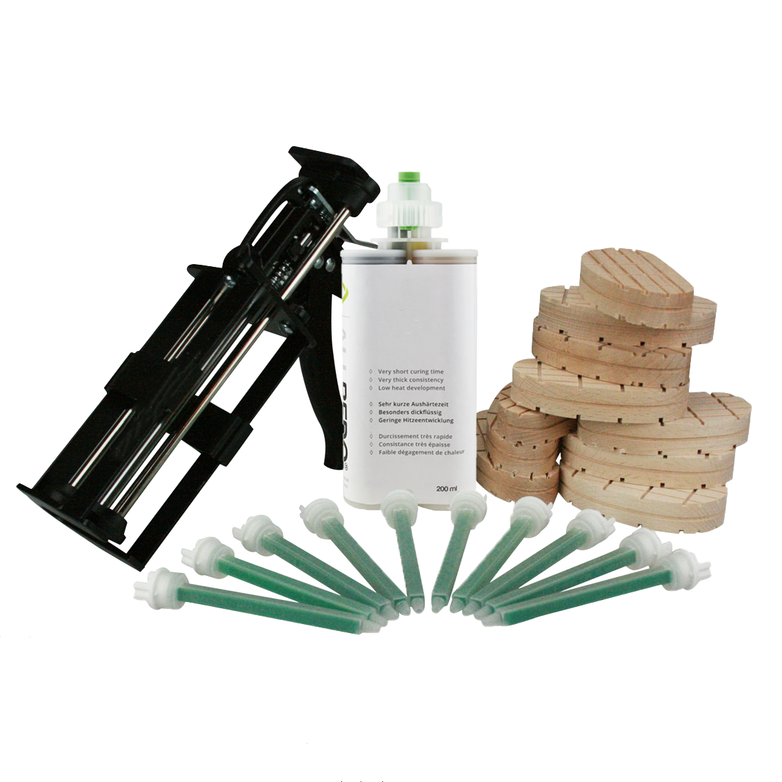 MFQ08-24(1:1) static mixer 24-section green square mixing tube AB glue cartridge mixing tip Mixing nozzle