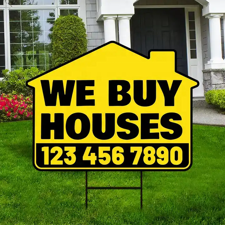 Wholesale Custom Made Shape PP Material Corrugated Plastic Waterproof Sign Board Printing Coroplast 18x24 H-Stakes Yard Signs