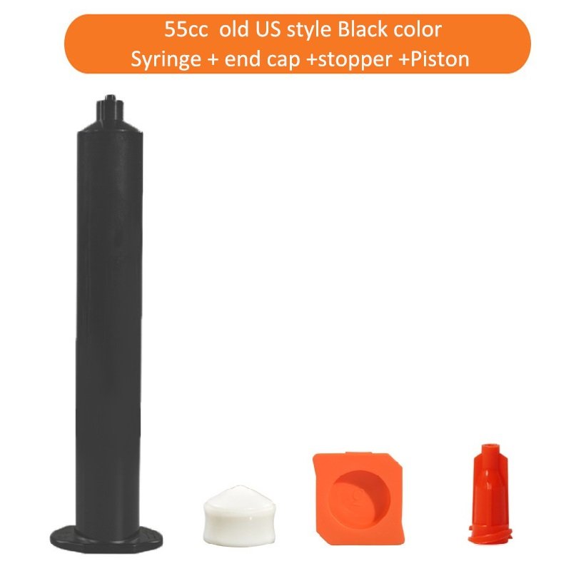 old us empty glue dispensing cartridge syringe barrel tube for speaker glue dispenser black 3cc 5cc 10cc 30cc 55cc