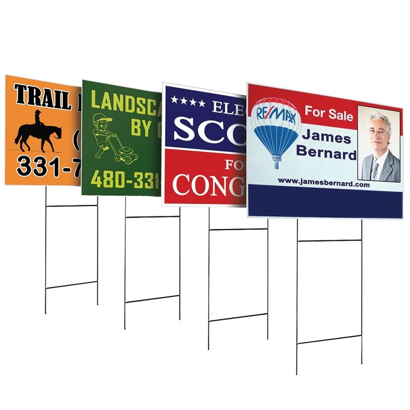 Factory Custom Wholesale Corrugated Uv Printed Plastics H Stake Blank Lawn Coroplast Yard Sign Custom Yard Sign