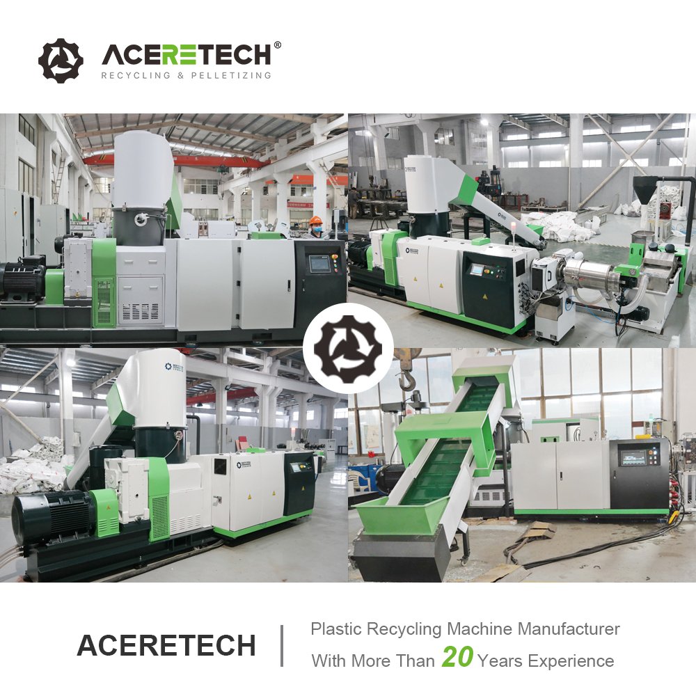 Free Accessories 160-1200kg/h Waste PP/PE Film Recycle Plastic PET Bottle Granulator Machine ACS-H