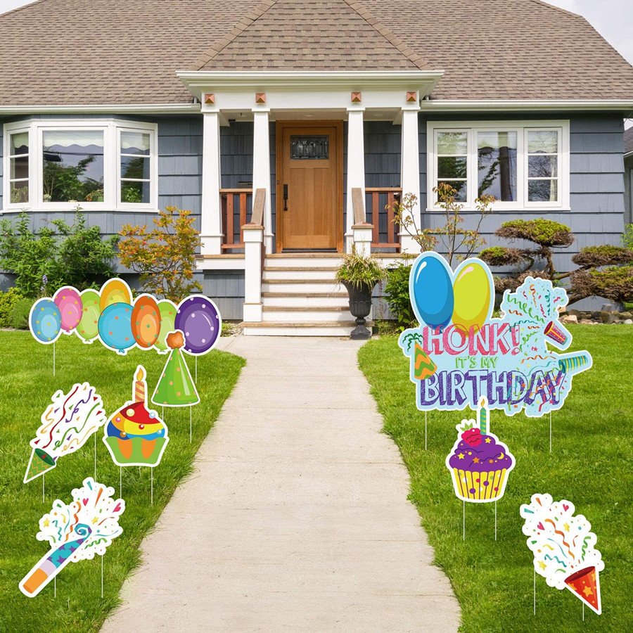 PP Waterproof lawn Sign Happy Birthday Banner Yard sign sets