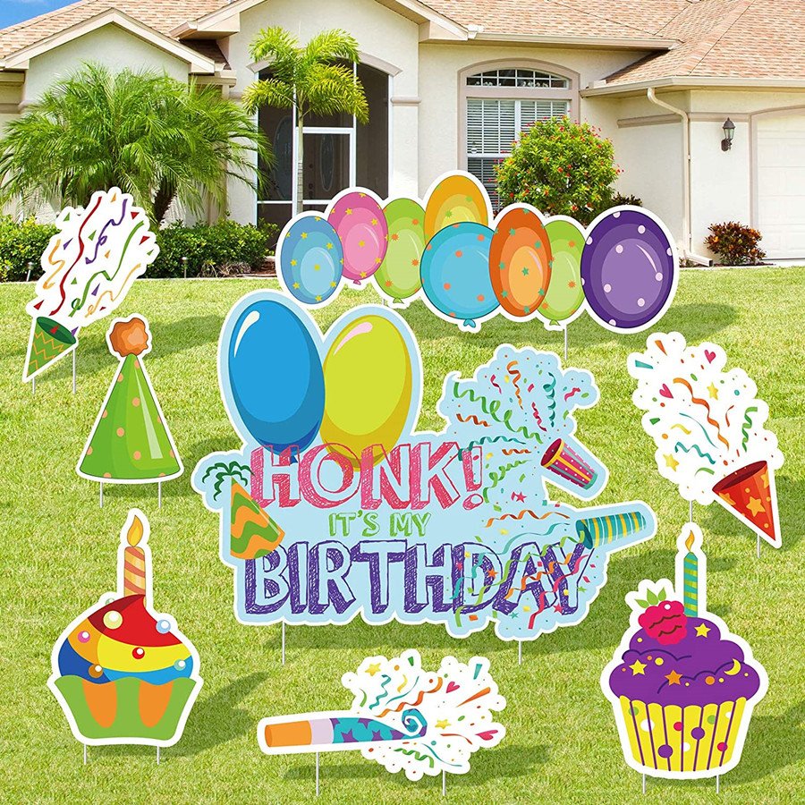 PP Waterproof lawn Sign Happy Birthday Banner Yard sign sets