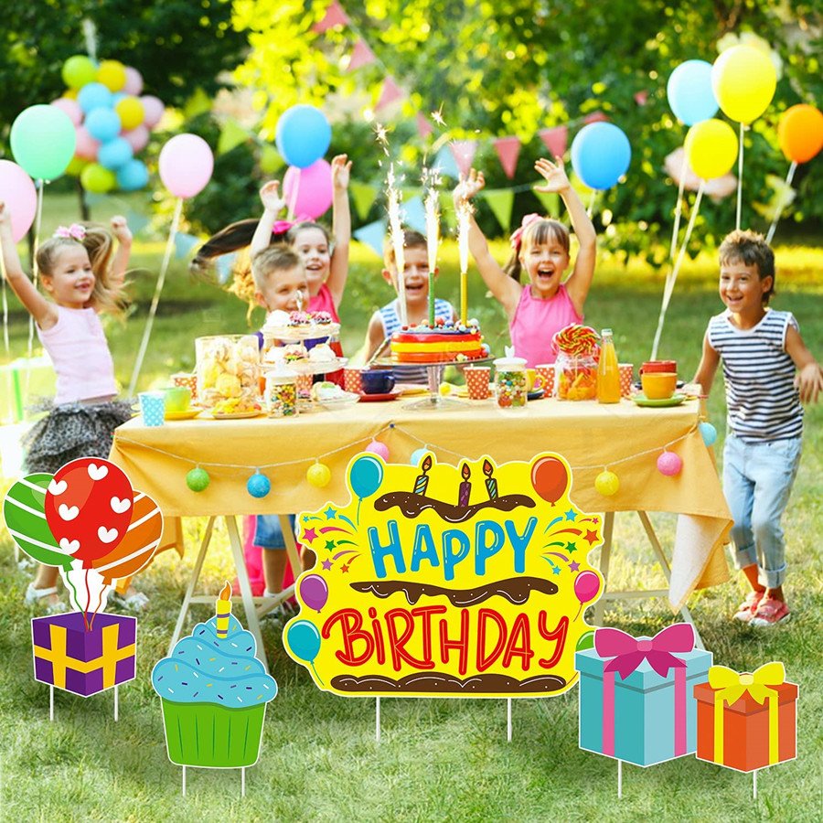 PP Waterproof lawn Sign Happy Birthday Banner Yard sign sets
