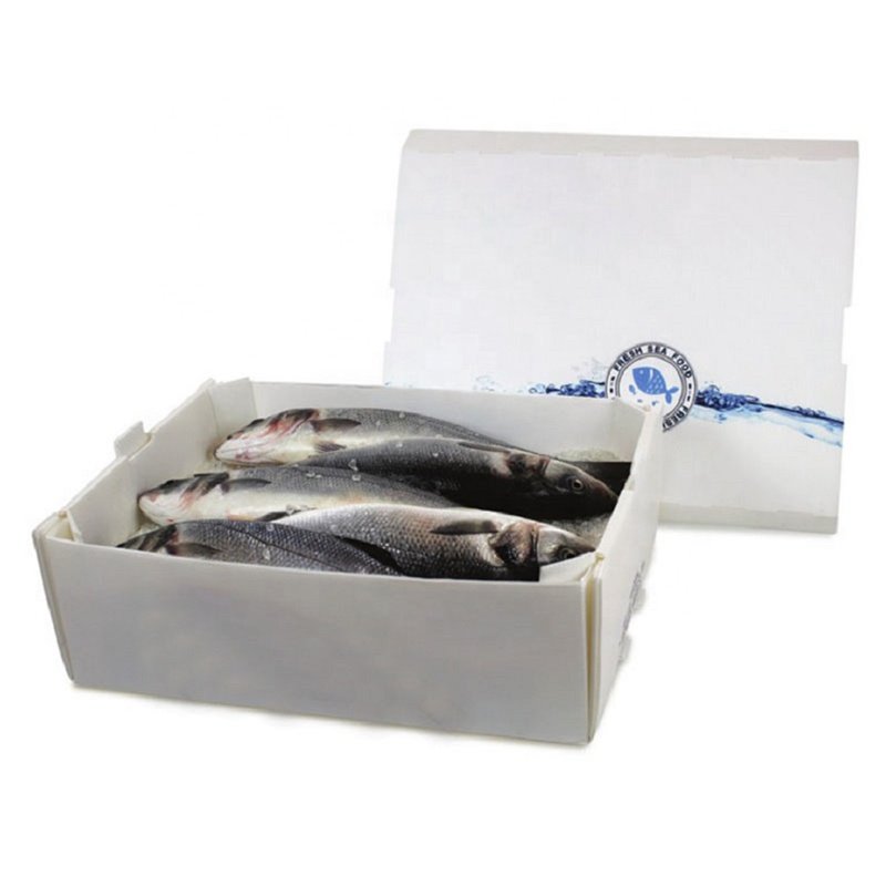 PP Corrugated Frozen Fish Crate Plastic Corflute Shrimp Storage Packing Folding Waterproof pp seafood packaging box