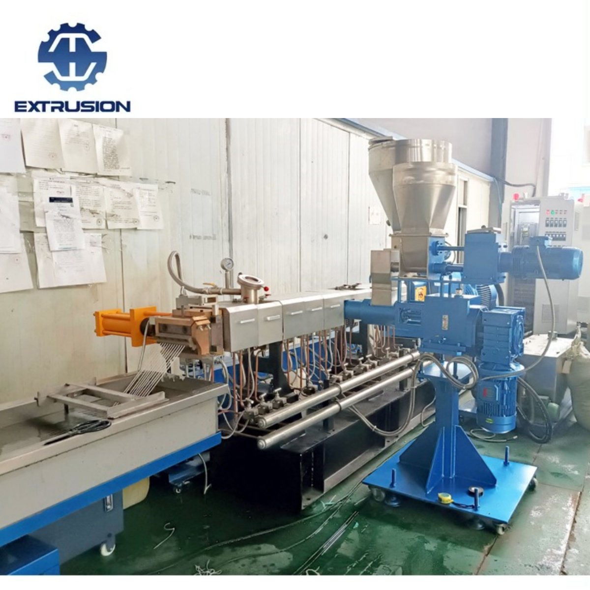 Side Feeder Parallel Twin Screw Co-rotating PP+Glass Fiber Plastic Pellets Machine