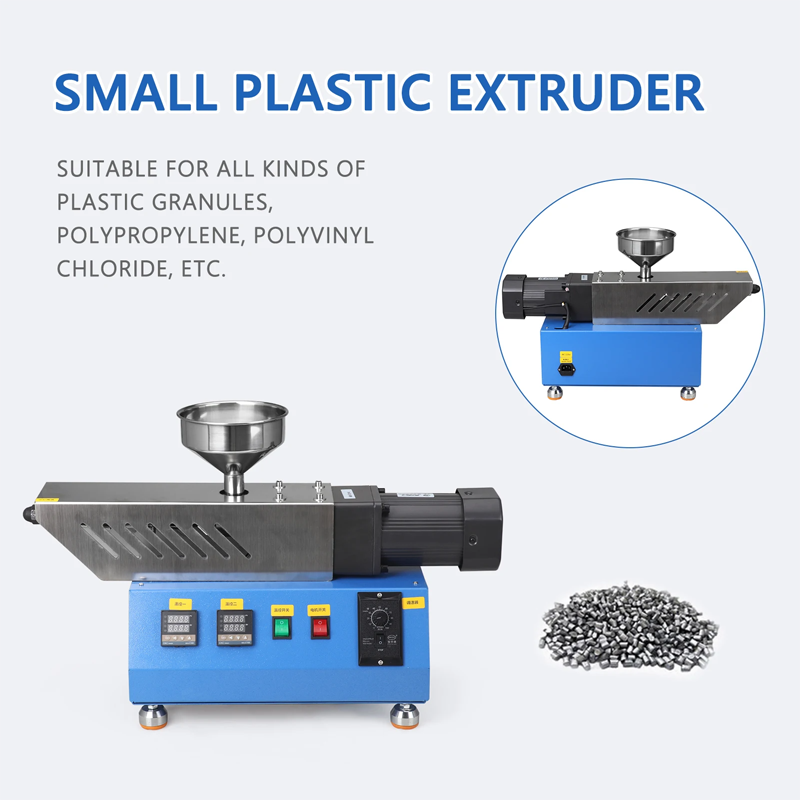 Single Screw Extruder Polymer Injection Molding Crusher Laboratory Plastic PP Ps Sheet Roll Extruder Making Machine