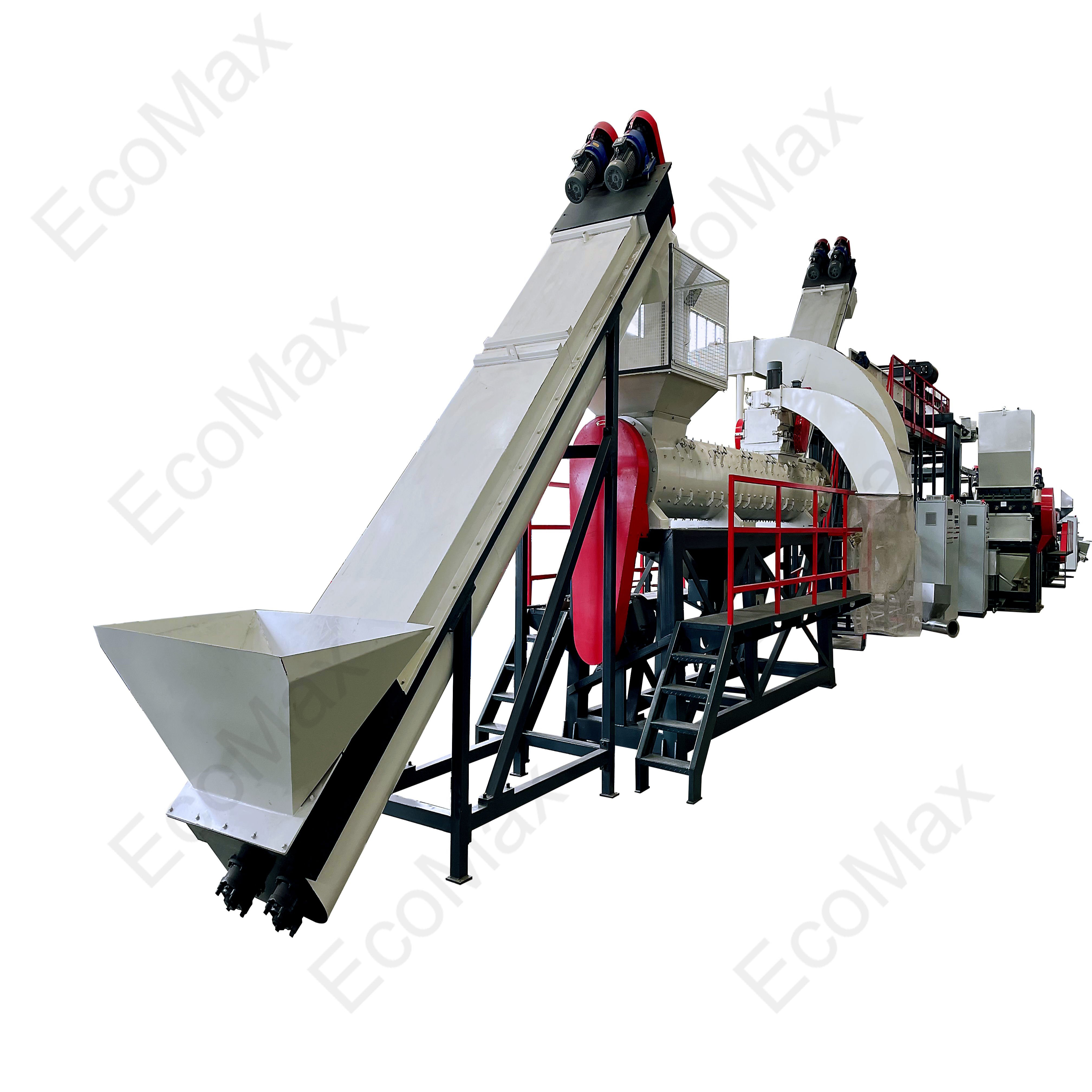 Pet Bottle PP PET Waste Crush Machine Automatic PLC Waste Plastic Material PE Crushing Washing Drying Recycling Line PVC 20 1500