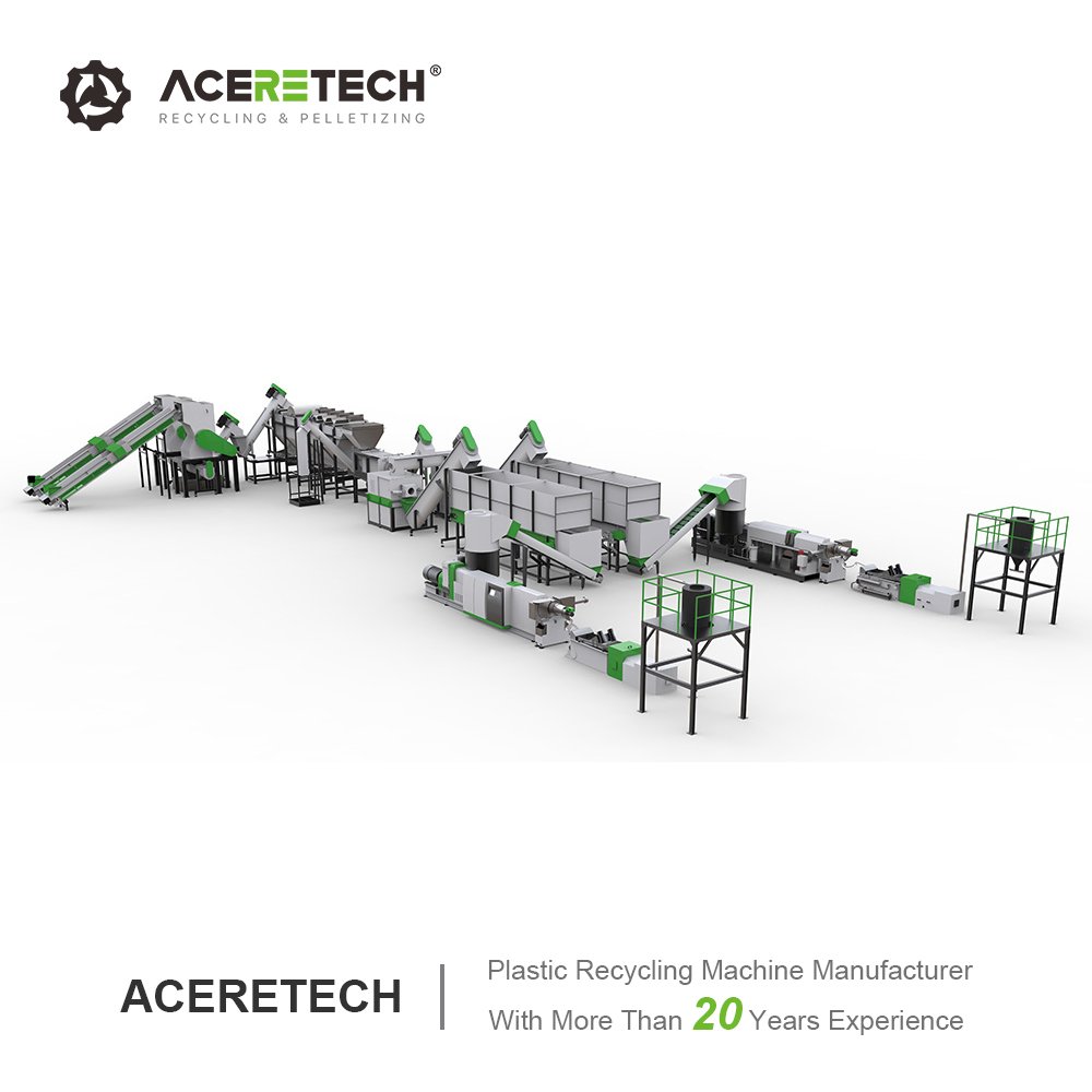 1-2t/h Waste Plastic PP/PE Agriculture Film Recycling Washing Line AWS-PE