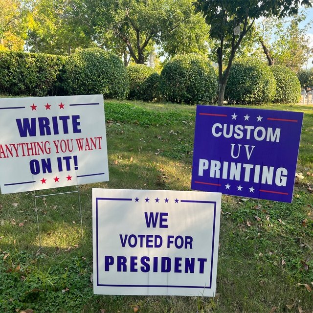 Wholesale 18x24 Election Campaign Political Signs Corrugated Plastic Yard Signs advertising birthday Lawn Signs With H-stakes