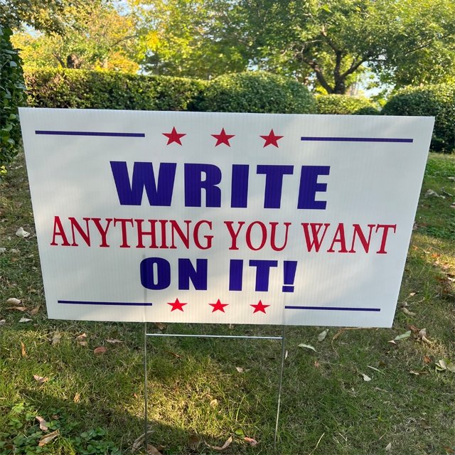 Wholesale 18x24 Election Campaign Political Signs Corrugated Plastic Yard Signs advertising birthday Lawn Signs With H-stakes
