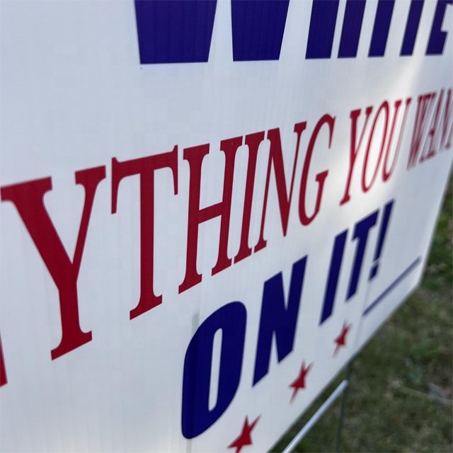 Wholesale 18x24 Election Campaign Political Signs Corrugated Plastic Yard Signs advertising birthday Lawn Signs With H-stakes