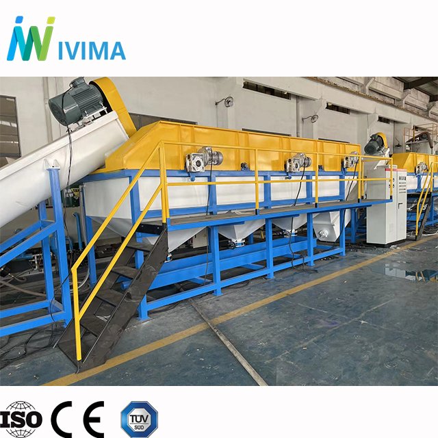Ivima 300-1000kgh waste plastic bags recycling machine/PP PE LDPE film crushing washing line drying plant