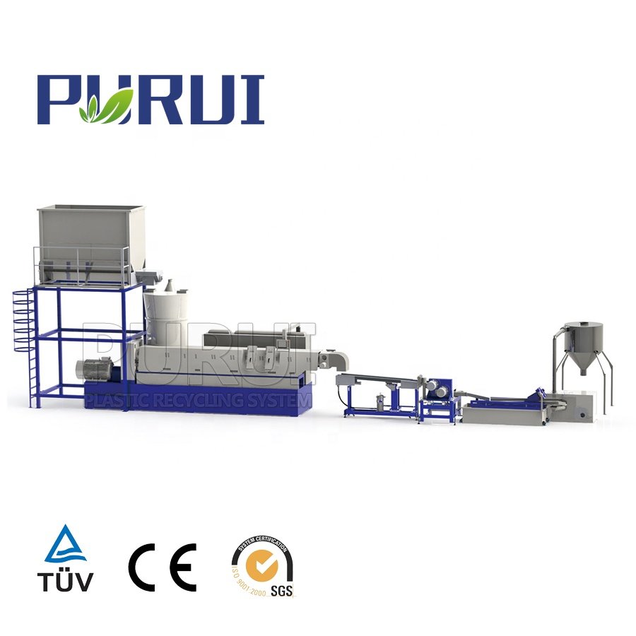 PURUI PP CPP BOPP film recycling granulating machine to make granules with underwater cutting pelletizer