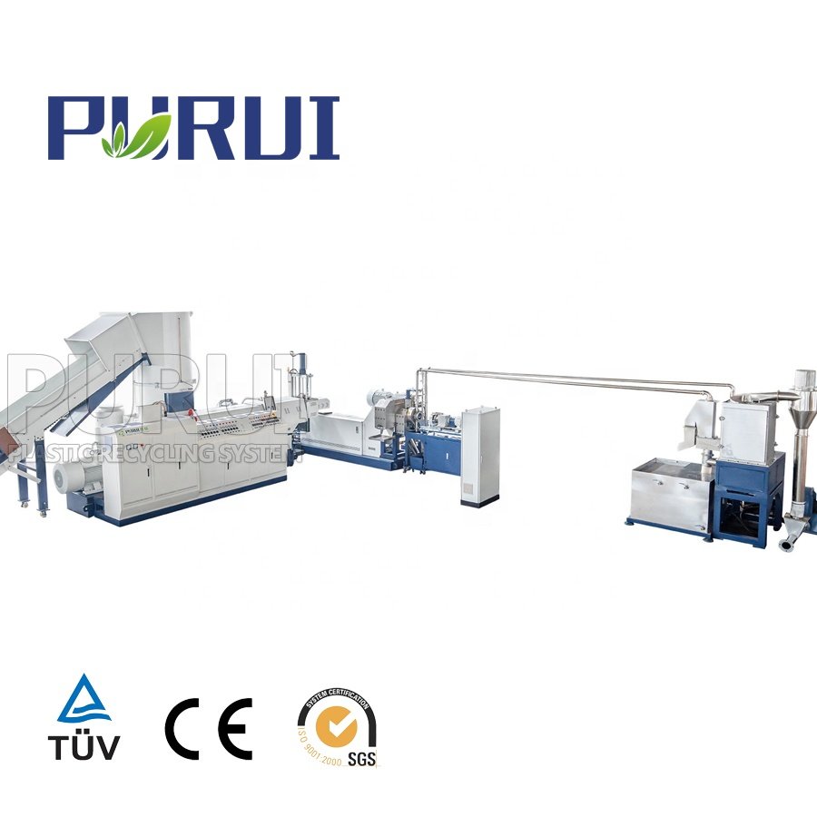 PURUI PP CPP BOPP film recycling granulating machine to make granules with underwater cutting pelletizer