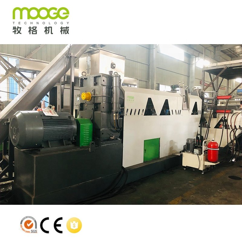Plastic granulator For PP PE Film PE Bags waste recycling machine / RSS Series Double Stage pelletizing machine line
