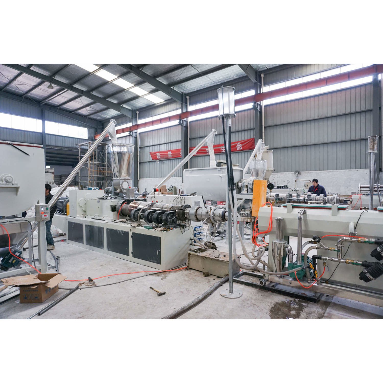 HDPE/PE/PP Plastic Double Hollow Wall Spiral Winding Culvert Pipe Extruder Extrusion Line
