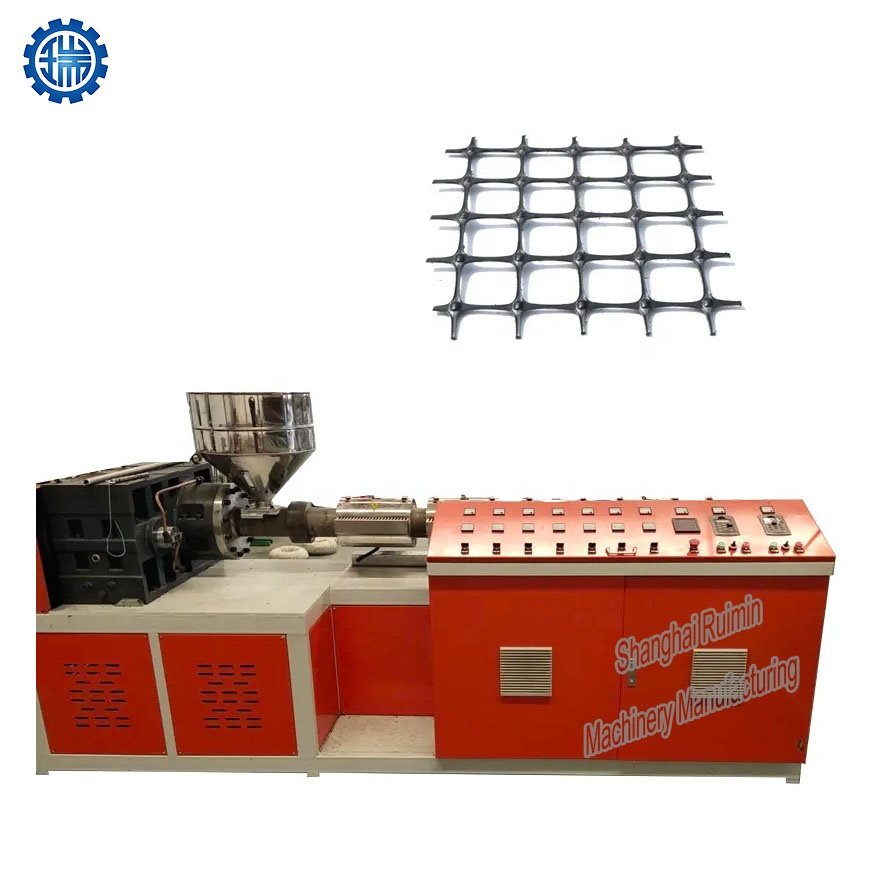Fiberglass /PP/ PET Geogrid strip extruder/geogrid welding machine production line
