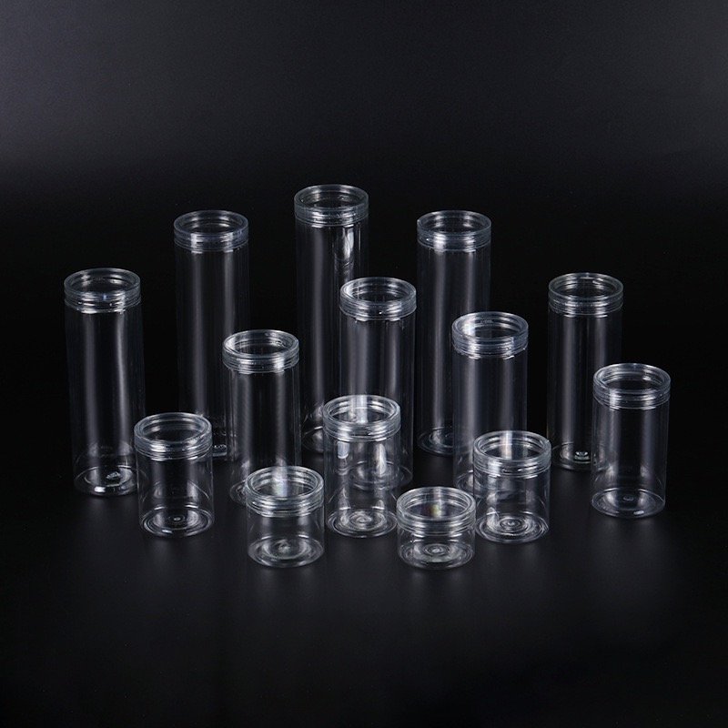 Hot selling recycled material 45 caliber PP/PET/aluminum cap biodegradable plastic cylindrical packaging box