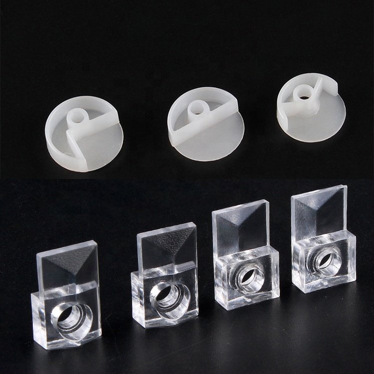 Furniture Hardware Glass Mirror back fitting PP PE PS white Transparent color Plastic Support Clips