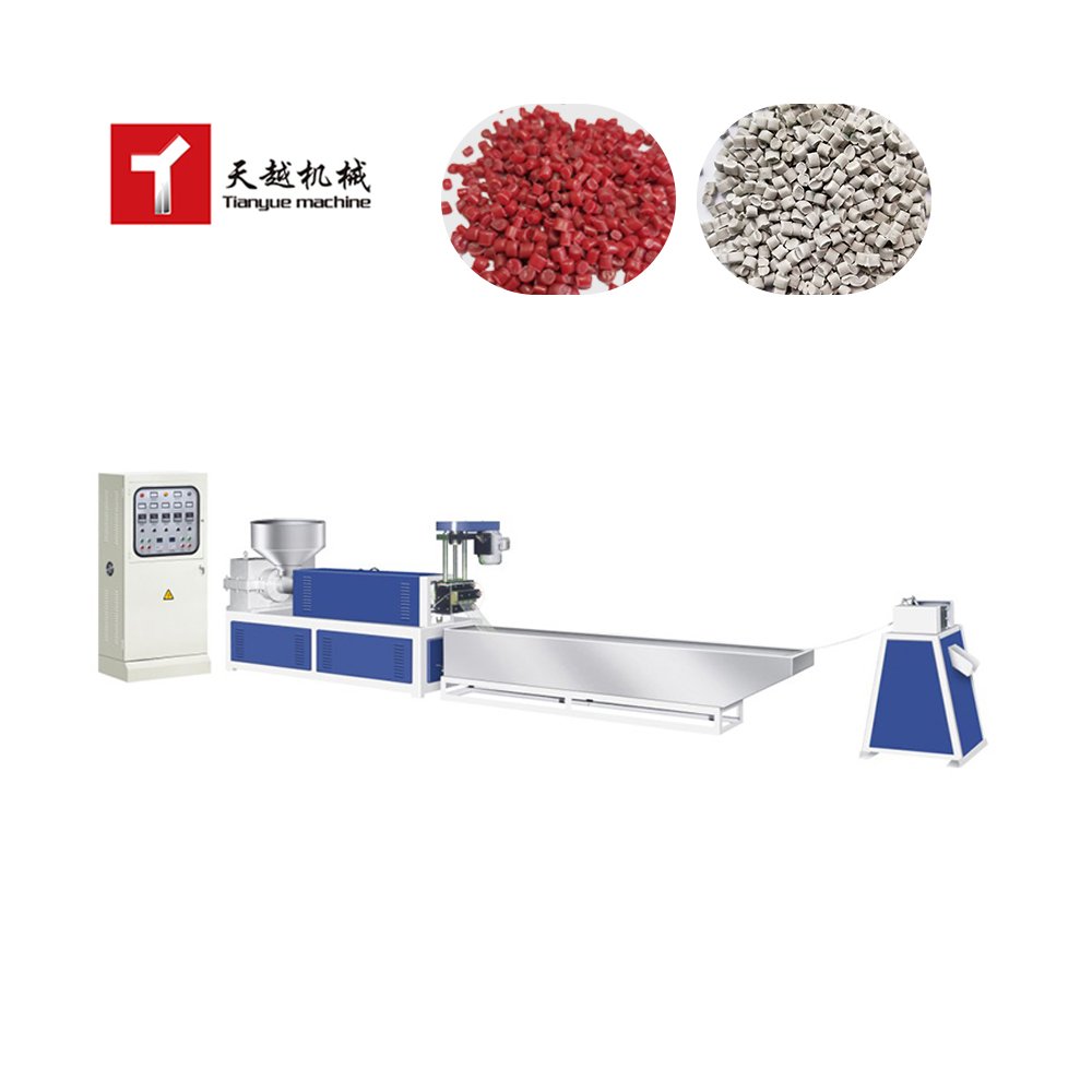 TIANYUE Doule Stage Pe Pp Woven Bags Waste Plastic Pelletizer Pvc Pellet Extruder Machine Granulating Equipment