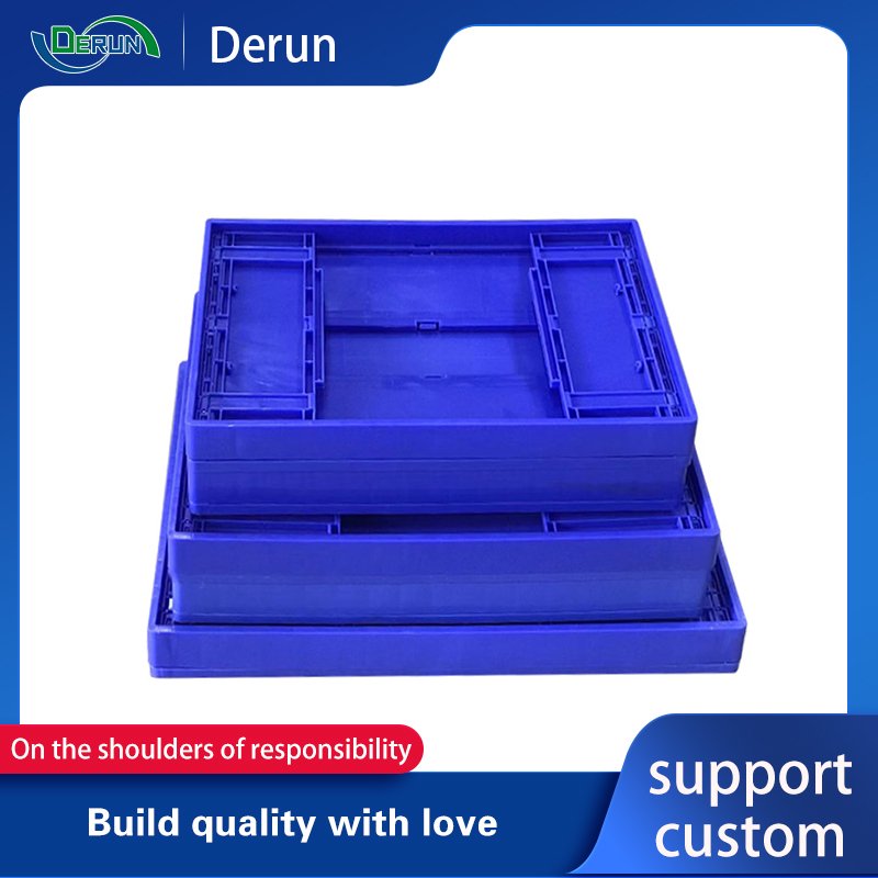 Warehouse Stacking PP Tote Attached lid crates plastic folding Storage stackable turnover box storage containers with lids