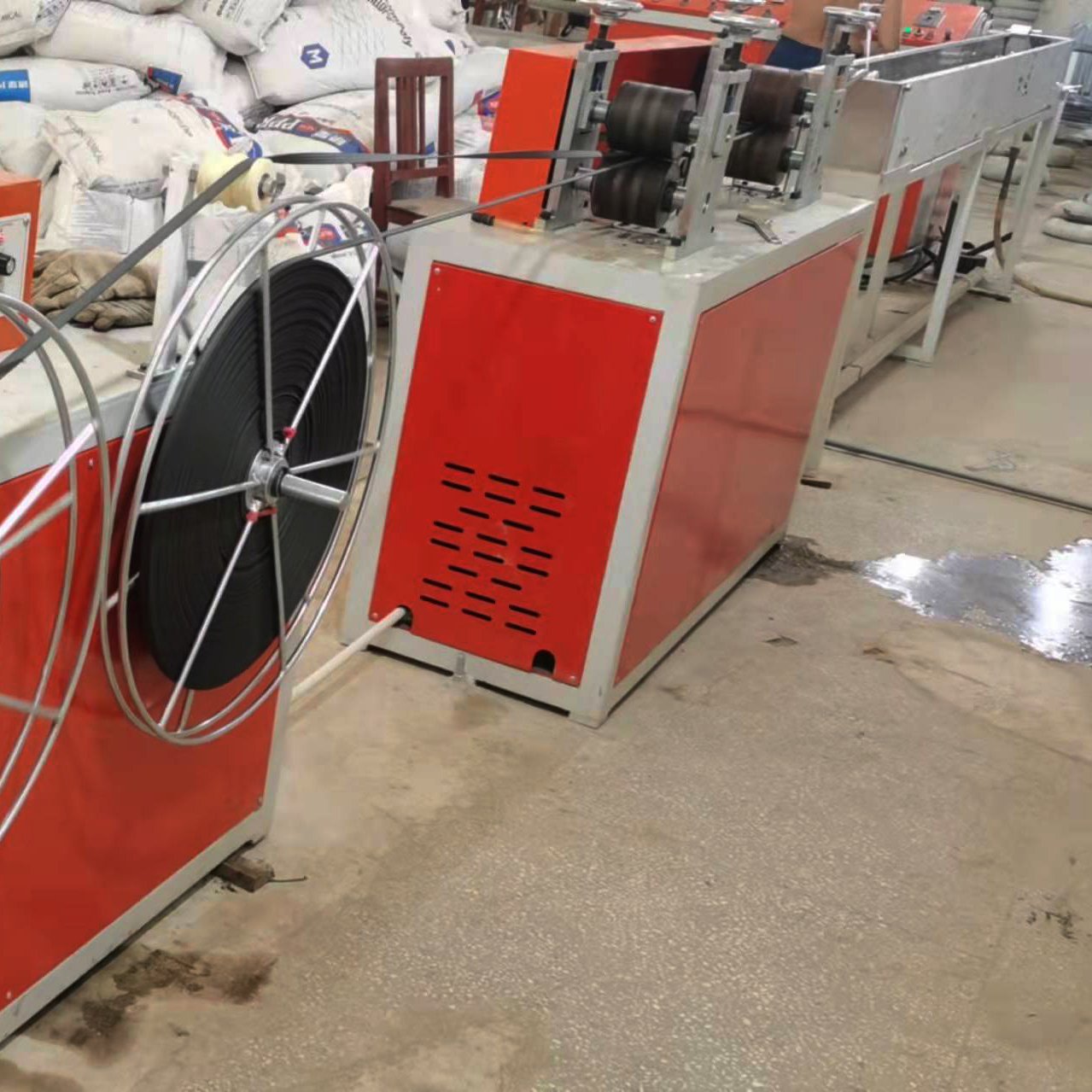 Fiberglass /PP/ PET Geogrid strip extruder/Automatic frequency tracking ultrasonic geogrid welding Production line