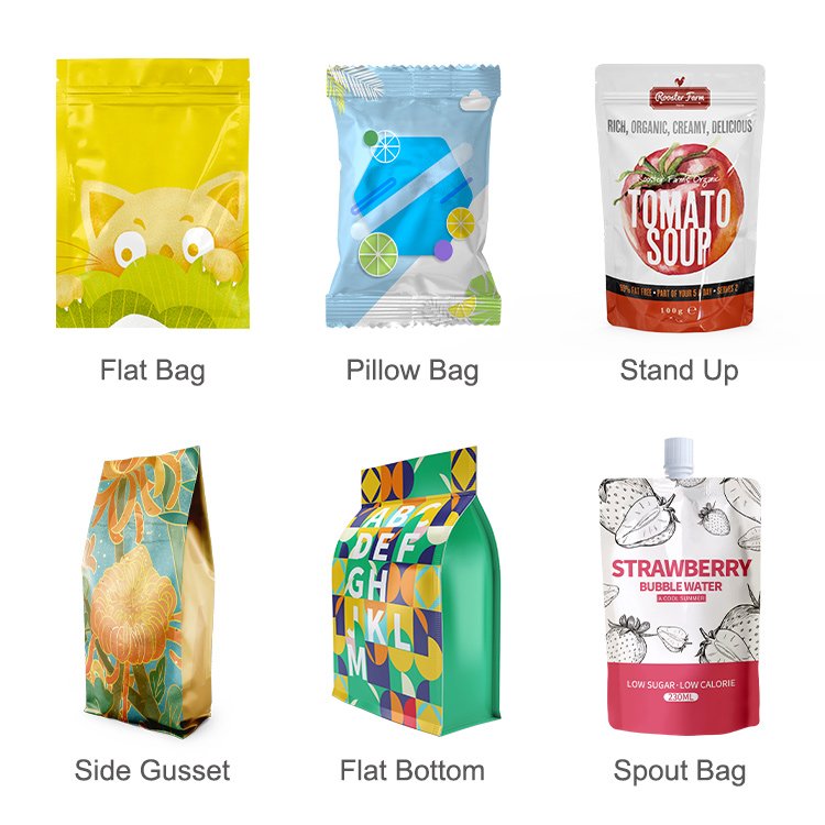Wholesale Customized Printing PP or PET Plastic Stand up Pouch Bag with Zipper for Drinking or Food