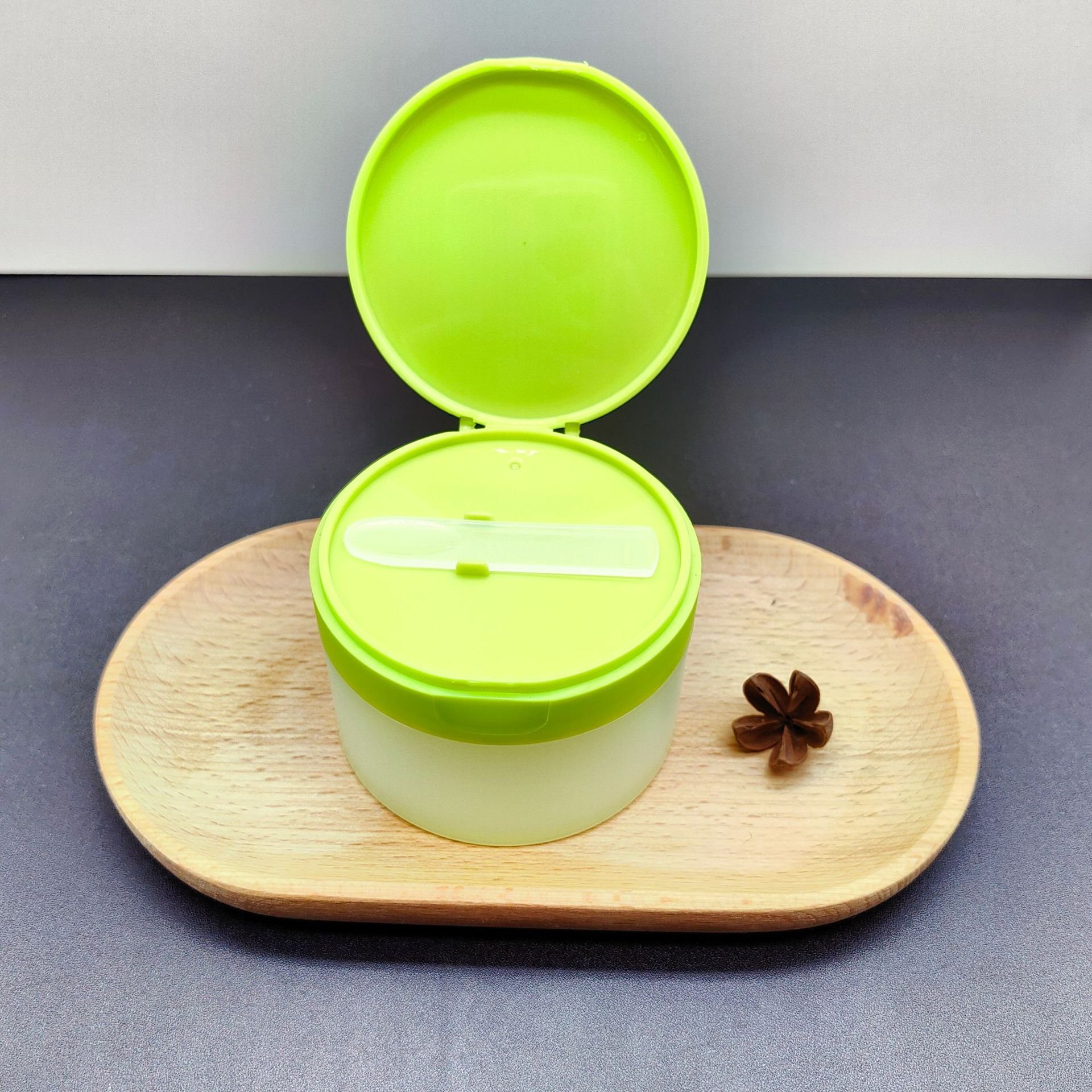 Green Double Layer Thickened Face Cream Jar With Lid Pp Frosted Cosmetic Jar