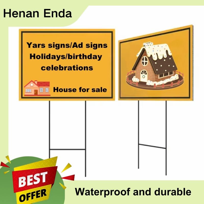 Wholesale Outdoor advertising business Board PP corrugated Hollow Plastic Sign Board yard signs 18x24inch with h-stakes