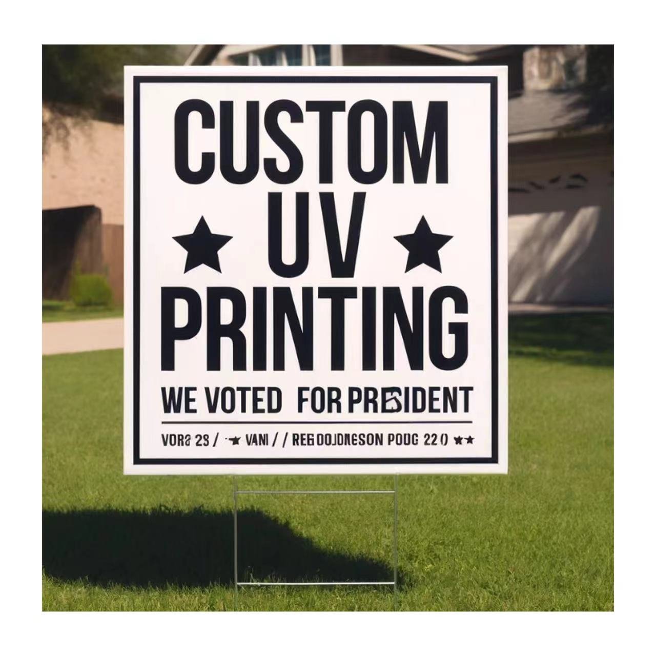Outdoor Plastic Open House Welcome H-stakes Hollow board Rent real estate yard sign blank yard signs 18x24 with h-stakes