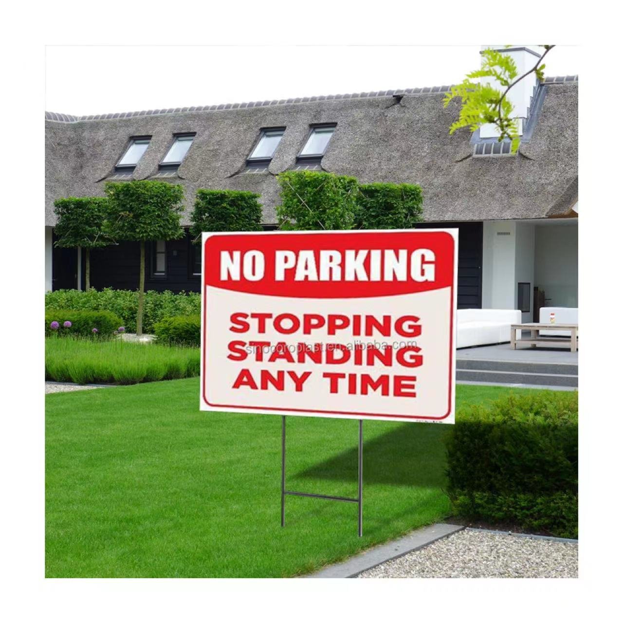 Outdoor Plastic Open House Welcome H-stakes Hollow board Rent real estate yard sign blank yard signs 18x24 with h-stakes