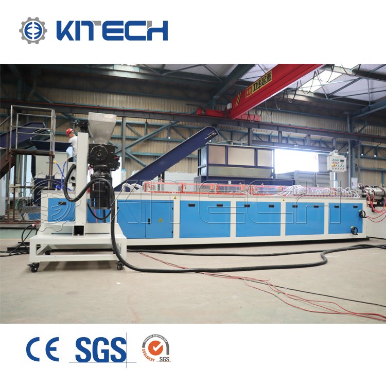 Recycled PP PE plastic and recycled wood rice husk powder WPC decking profile making extruder machine